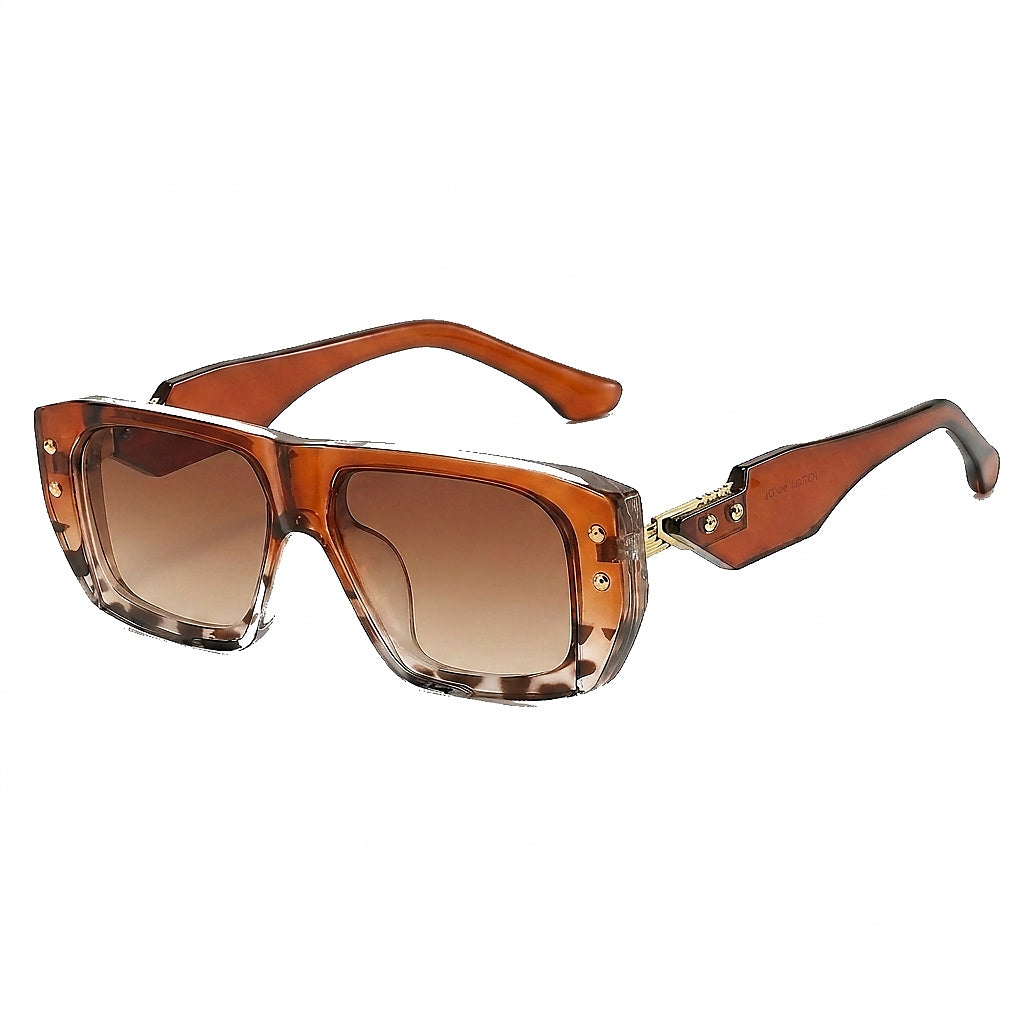 Fyrkantiga mönstrade solglasögon med nitar för dam-Glasses foor women-Fjallbarn