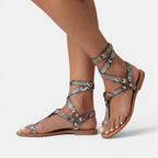Gladiatorsandaler med omlottdesign för dam-Footwear for women-Fjallbarn