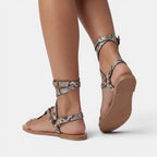 Gladiatorsandaler med omlottdesign för dam-Footwear for women-Fjallbarn