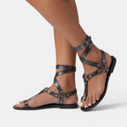 Gladiatorsandaler med omlottdesign för dam-Footwear for women-Fjallbarn