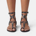 Gladiatorsandaler med omlottdesign för dam-Footwear for women-Fjallbarn