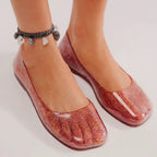 Glittriga ballerinaskor i gelé för dam-Footwear for women-Fjallbarn
