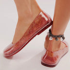 Glittriga ballerinaskor i gelé för dam-Footwear for women-Fjallbarn