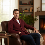 Grovstickad kofta med sjalkrage för herrar-Cardigan for men-Fjallbarn