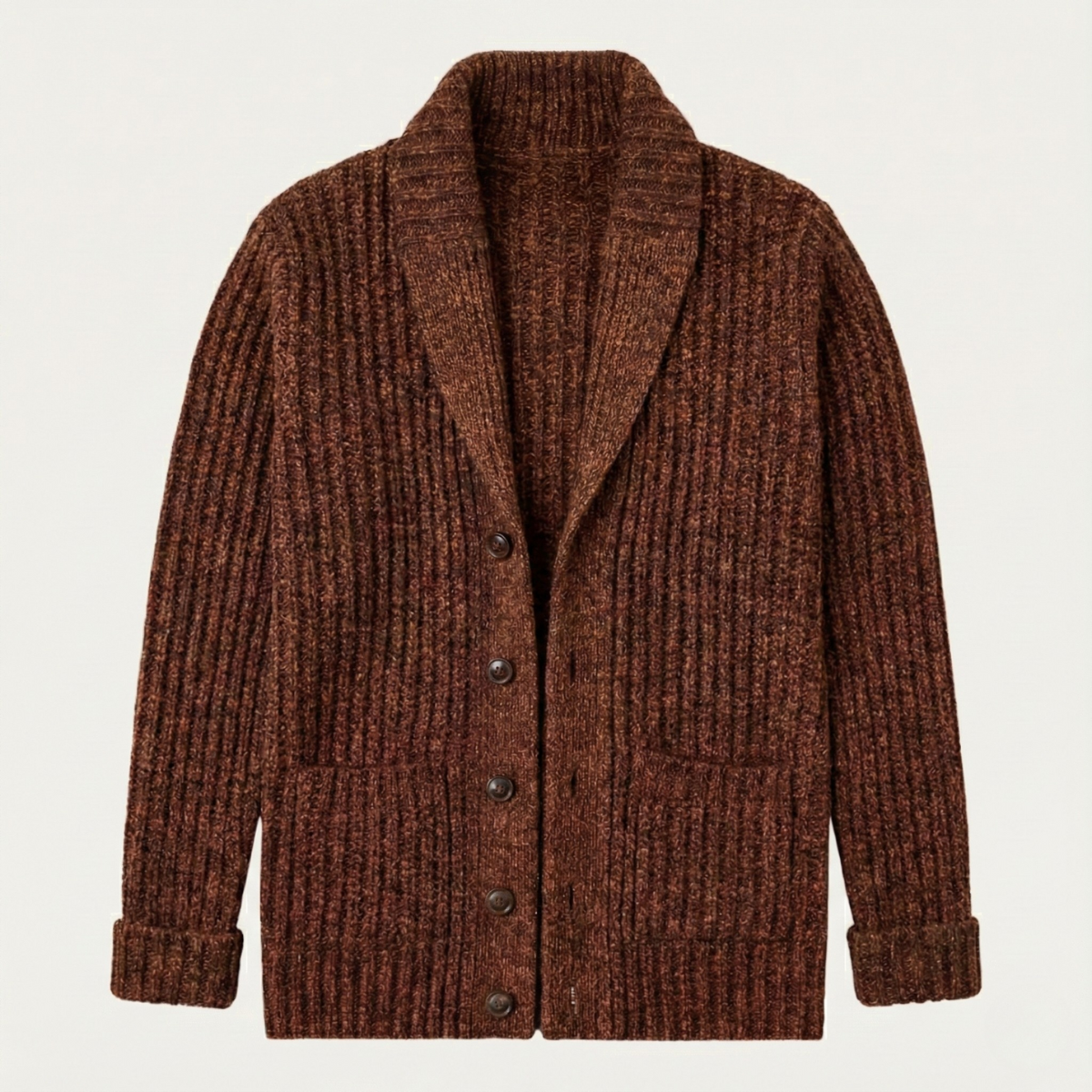 Grovstickad kofta med sjalkrage för herrar-Cardigan for men-Fjallbarn