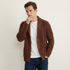 Grovstickad kofta med sjalkrage för herrar-Cardigan for men-Fjallbarn