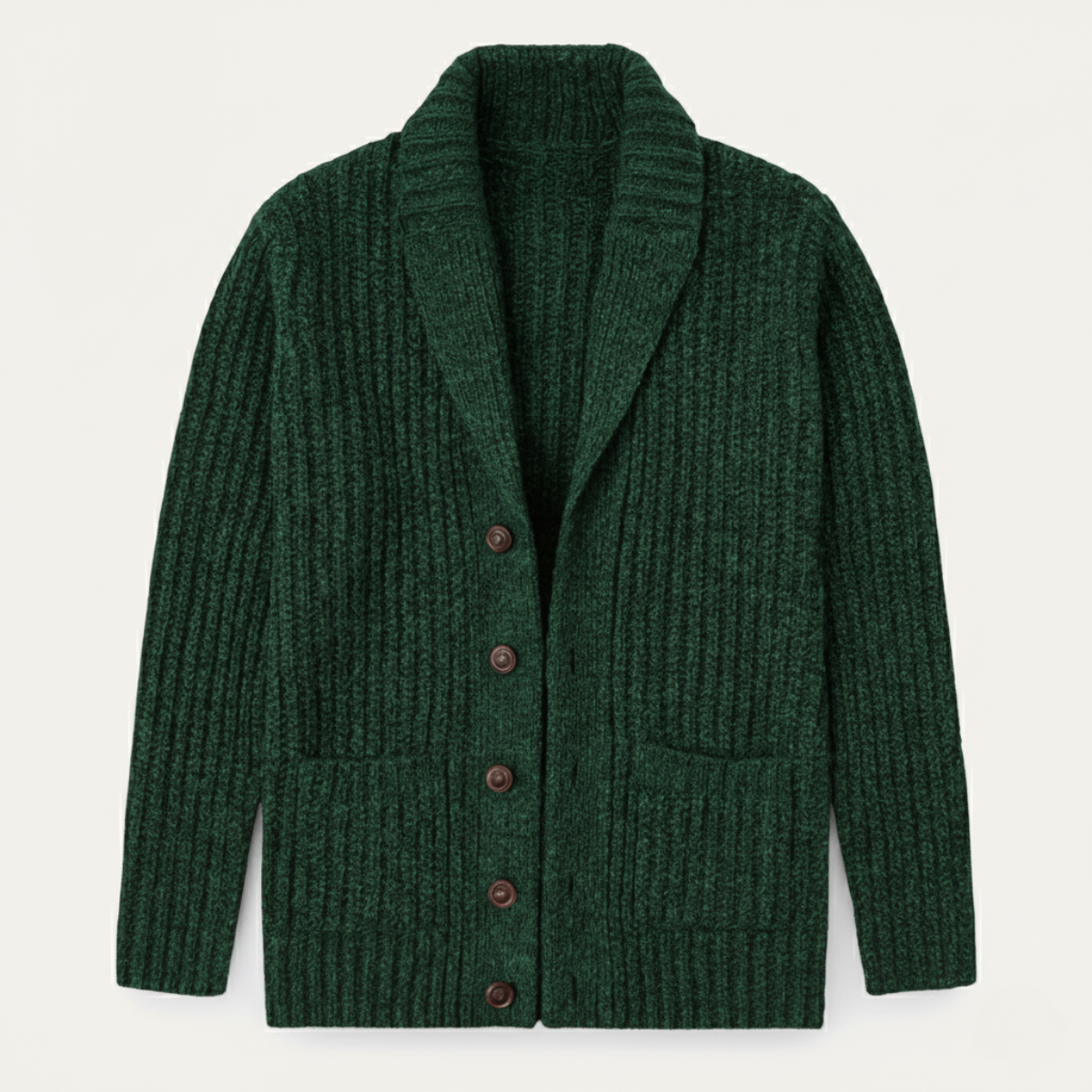 Grovstickad kofta med sjalkrage för herrar-Cardigan for men-Fjallbarn