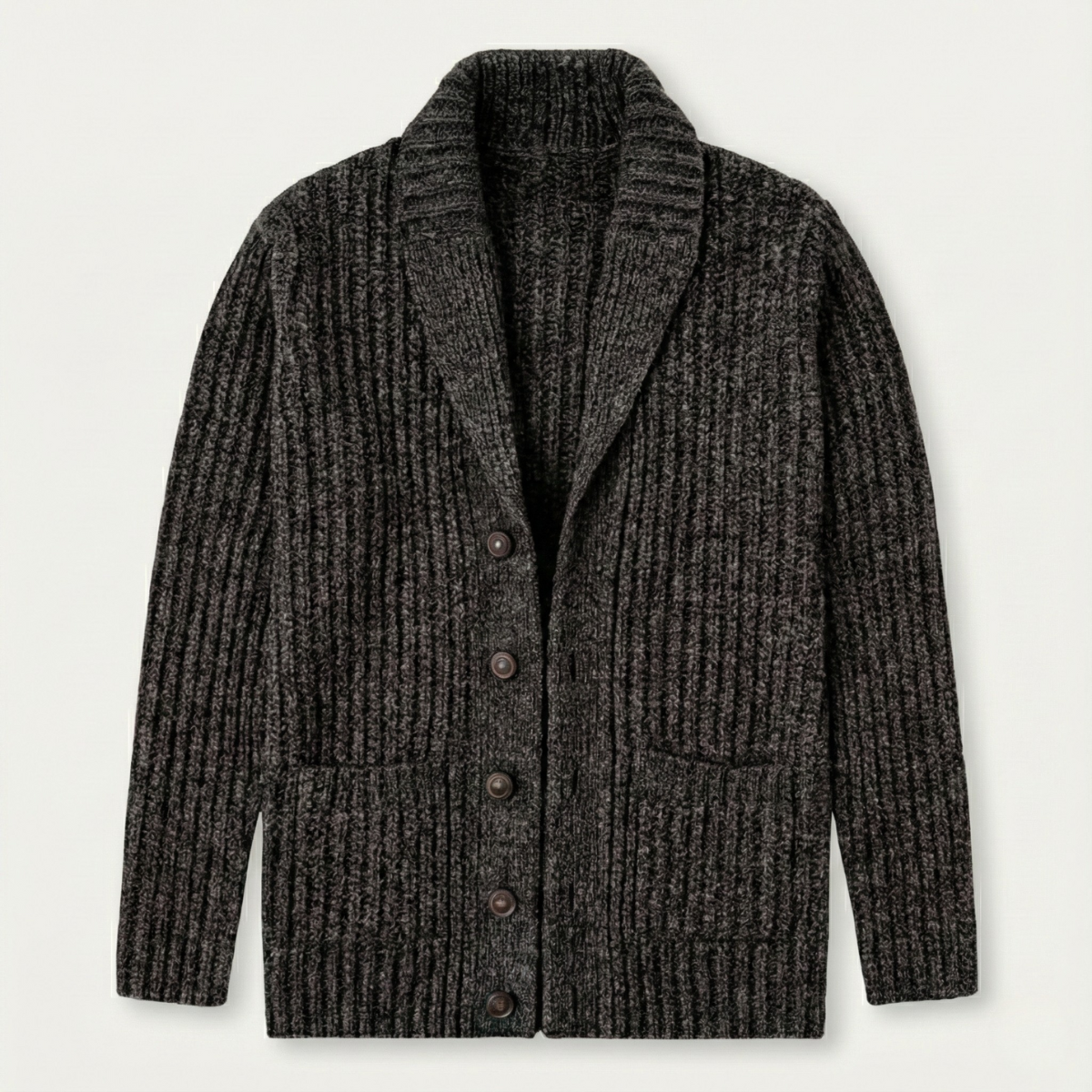 Grovstickad kofta med sjalkrage för herrar-Cardigan for men-Fjallbarn