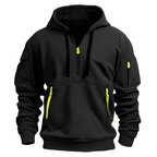 Half-zip pullover-hoodie för män med praktiska fickor-Jackets for men-Fjallbarn