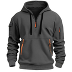Half-zip pullover-hoodie för män med praktiska fickor-Jackets for men-Fjallbarn