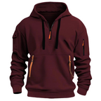 Half-zip pullover-hoodie för män med praktiska fickor-Jackets for men-Fjallbarn