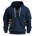 Half-zip pullover-hoodie för män med praktiska fickor-Jackets for men-Fjallbarn