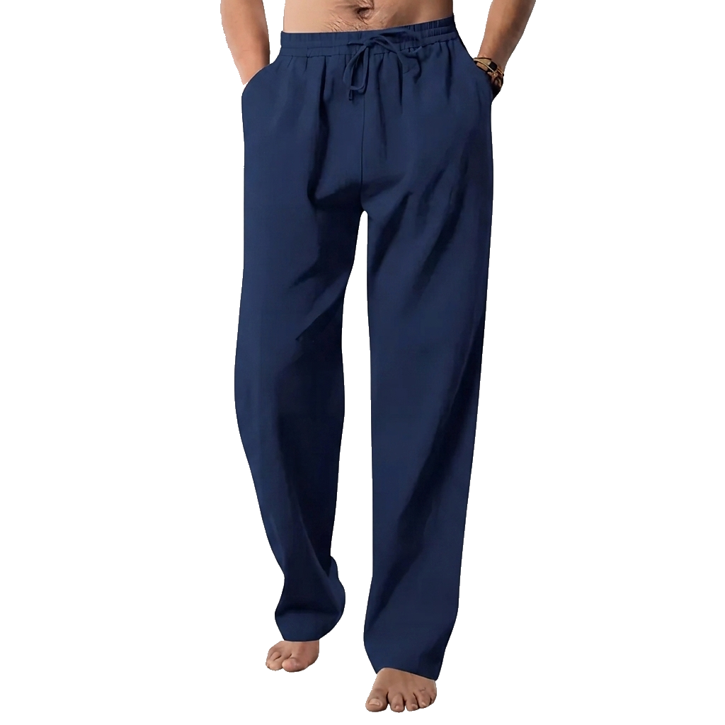 Hampabyxor med raka ben och dragsko för herr-Pants for Men-Fjallbarn