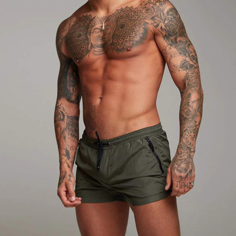 Herr badbyxor med elastisk midja och dragsko-Swimwear for men-Fjallbarn
