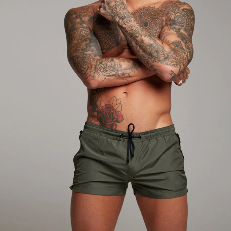 Herr badbyxor med elastisk midja och dragsko-Swimwear for men-Fjallbarn
