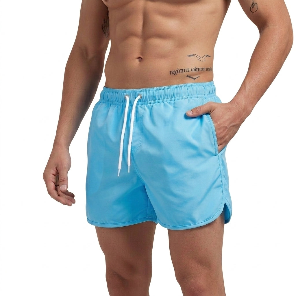 Herr badbyxor med elastisk midja och dragsko-Swimwear for men-Fjallbarn