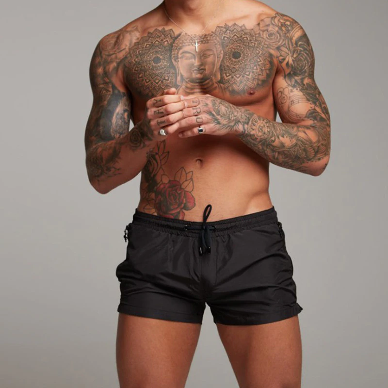 Herr badbyxor med elastisk midja och dragsko-Swimwear for men-Fjallbarn