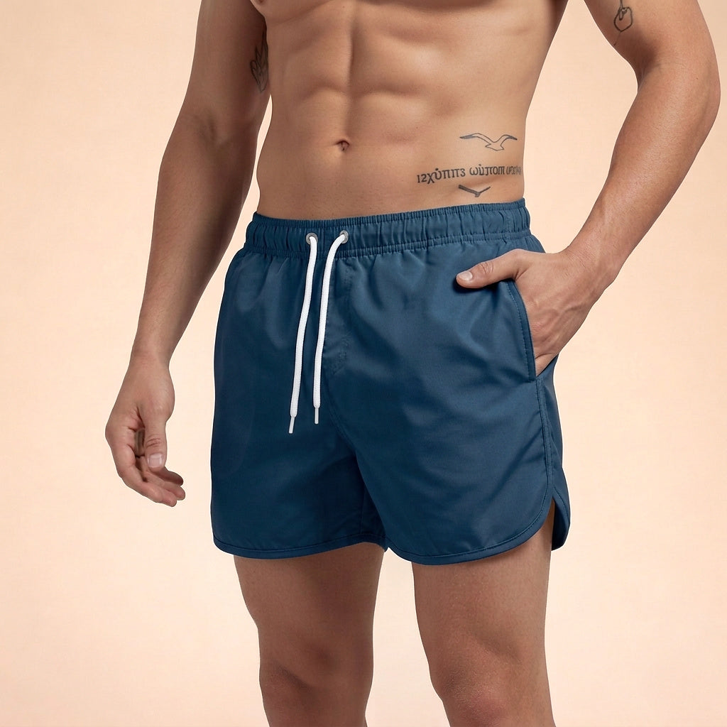 Herr badbyxor med elastisk midja och dragsko-Swimwear for men-Fjallbarn