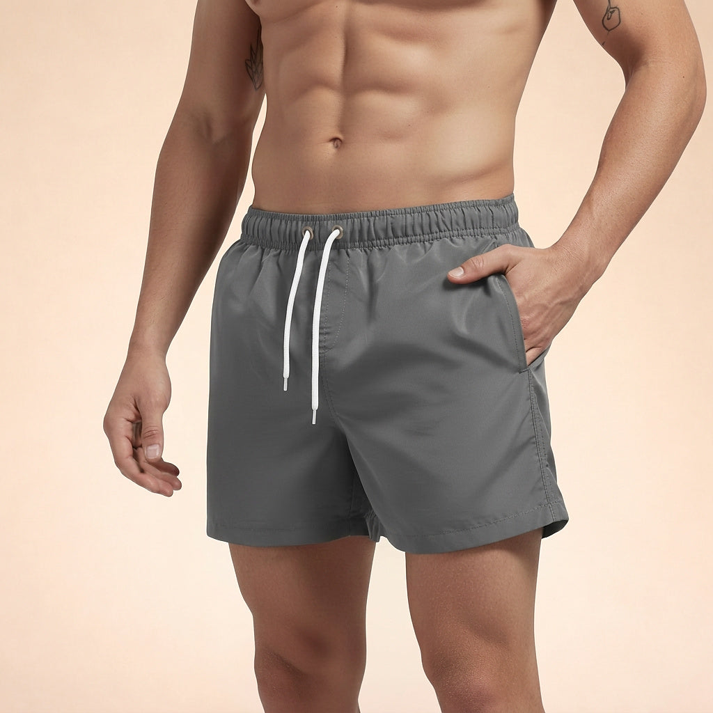 Herr badshorts med elastisk midja och dragsko-Shorts for men-Fjallbarn