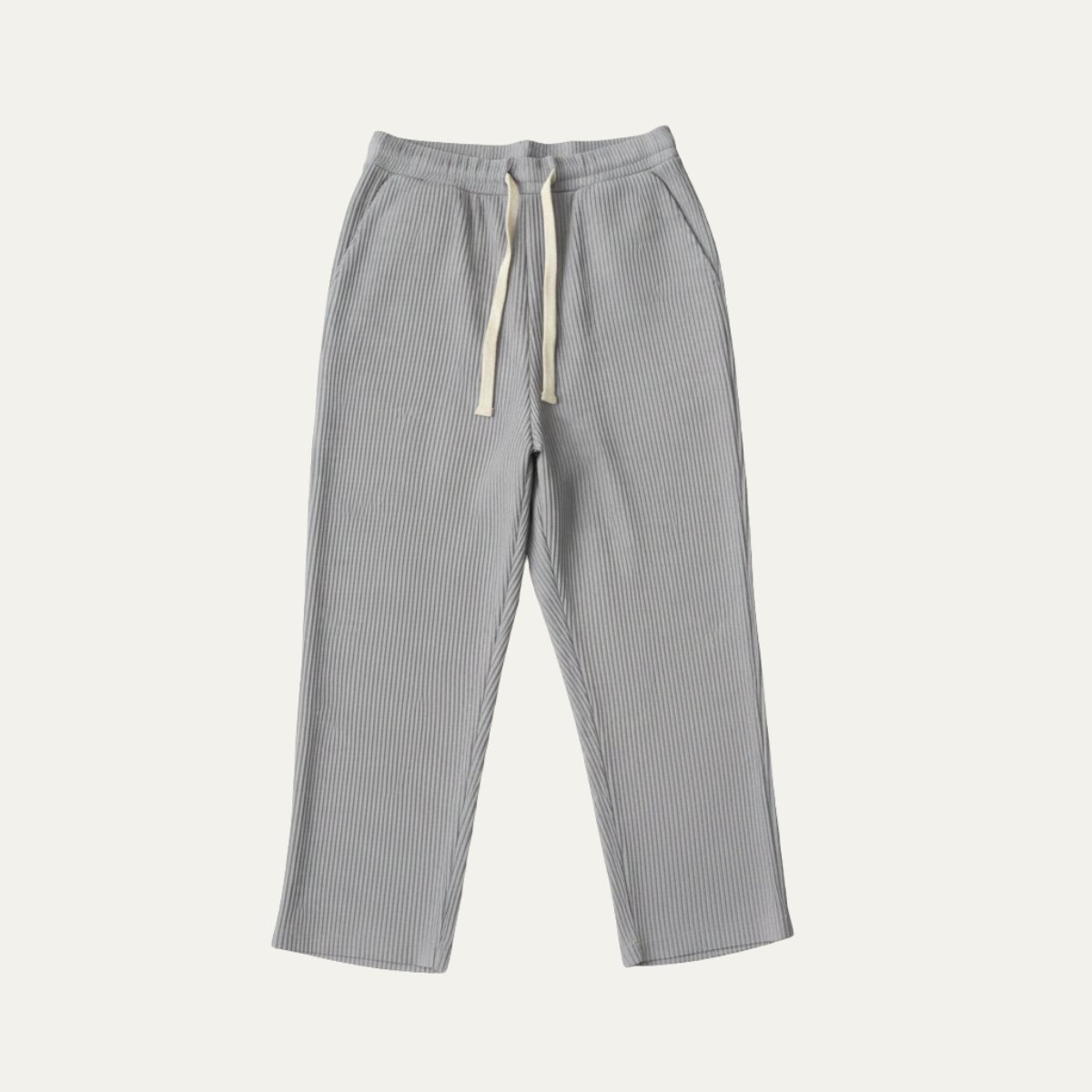 Herr byxor med elastisk midja och dragsko samt rak benform-Pant for Men-Fjallbarn