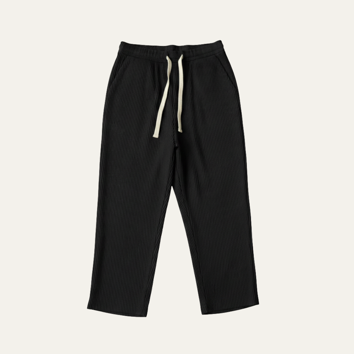 Herr byxor med elastisk midja och dragsko samt rak benform-Pant for Men-Fjallbarn