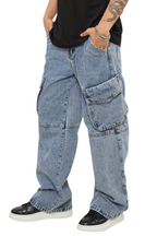 Herr cargodenim med raka ben-Pant for Men-Fjallbarn