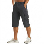 Herr cargoshorts i trekvartslängd med benfickor och dragkedja-Shorts for men-Fjallbarn