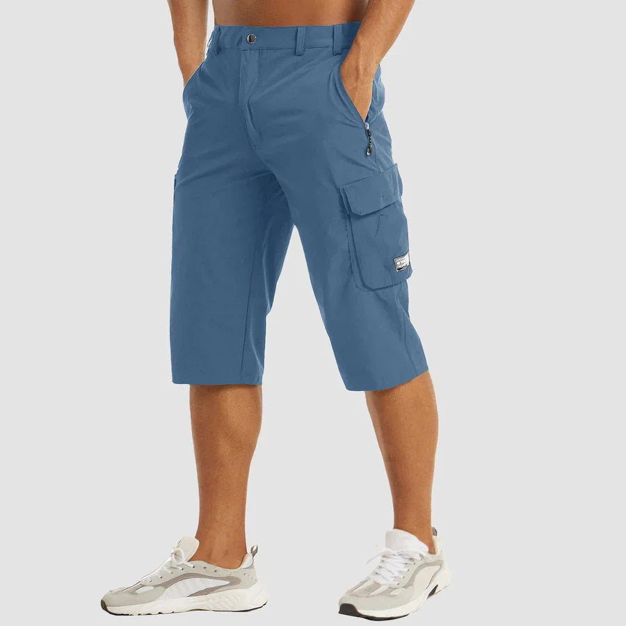 Herr cargoshorts i trekvartslängd med benfickor och dragkedja-Shorts for men-Fjallbarn