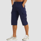 Herr cargoshorts i trekvartslängd med benfickor och dragkedja-Shorts for men-Fjallbarn