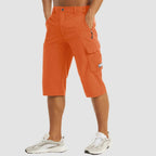 Herr cargoshorts i trekvartslängd med benfickor och dragkedja-Shorts for men-Fjallbarn