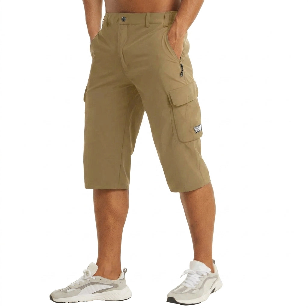 Herr cargoshorts i trekvartslängd med benfickor och dragkedja-Shorts for men-Fjallbarn