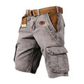 Herr Cargoshorts med bälte och grafiskt tryck-Shorts for men-Fjallbarn