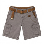 Herr Cargoshorts med bälte och grafiskt tryck-Shorts for men-Fjallbarn