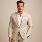 Herr Kavaj med Slag, Enkelknäppning och Fickor med Lock-Blazer for men-Fjallbarn