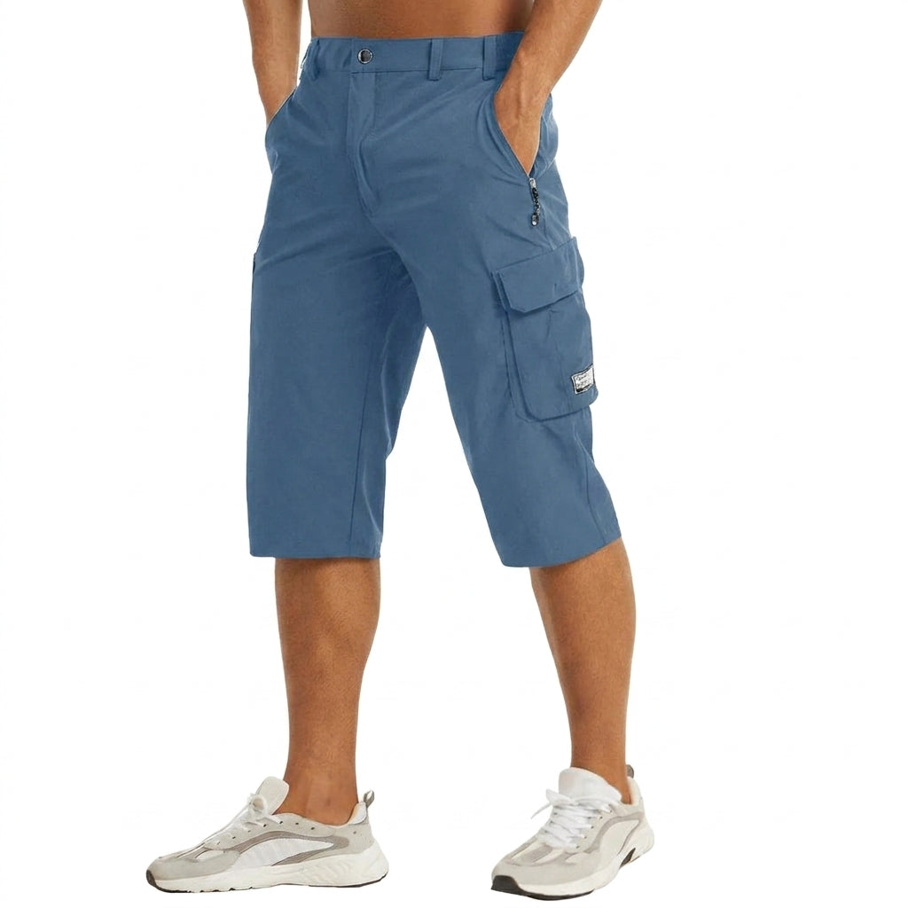 Herr knälånga cargoshorts med sidofickor och benfickor med lock-Shorts for men-Fjallbarn