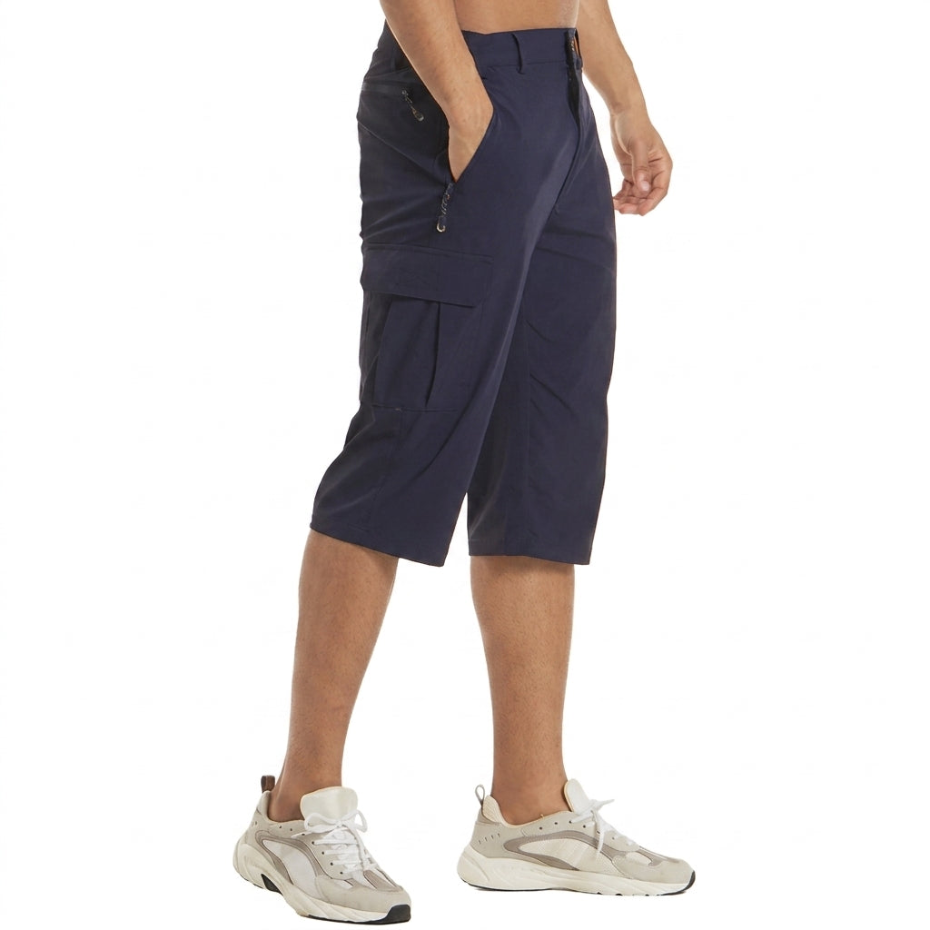 Herr knälånga cargoshorts med sidofickor och benfickor med lock-Shorts for men-Fjallbarn