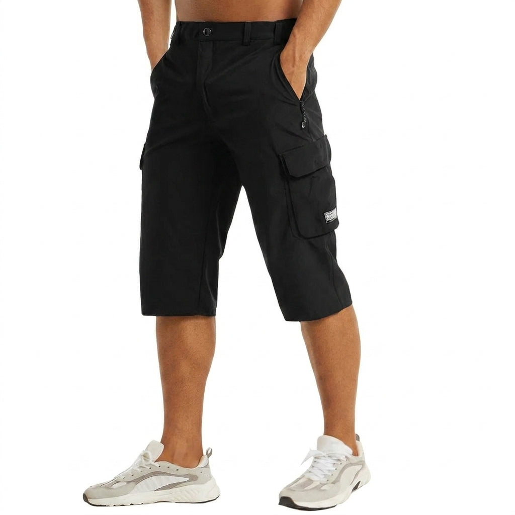 Herr knälånga cargoshorts med sidofickor och benfickor med lock-Shorts for men-Fjallbarn