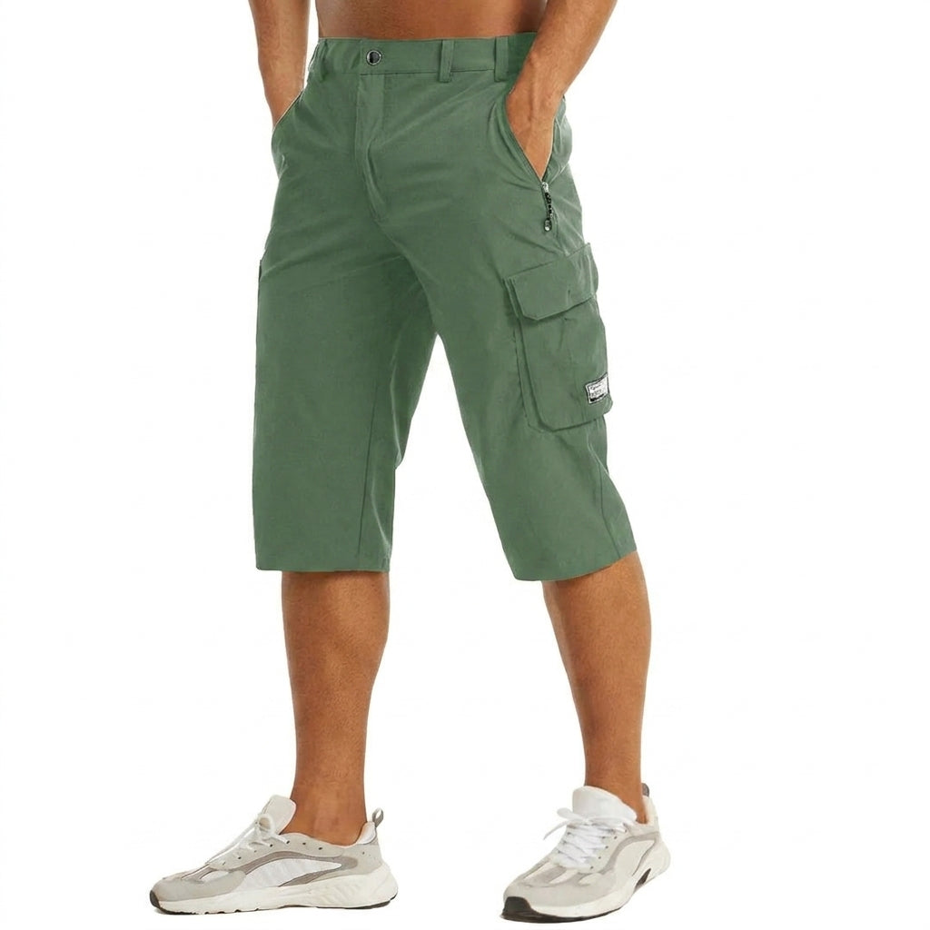 Herr knälånga cargoshorts med sidofickor och benfickor med lock-Shorts for men-Fjallbarn