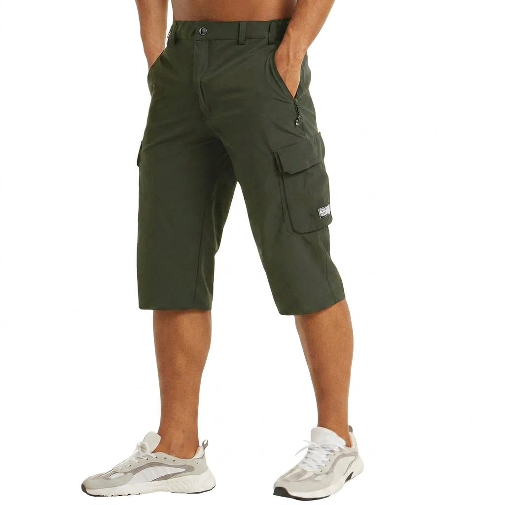 Herr knälånga cargoshorts med sidofickor och benfickor med lock-Shorts for men-Fjallbarn
