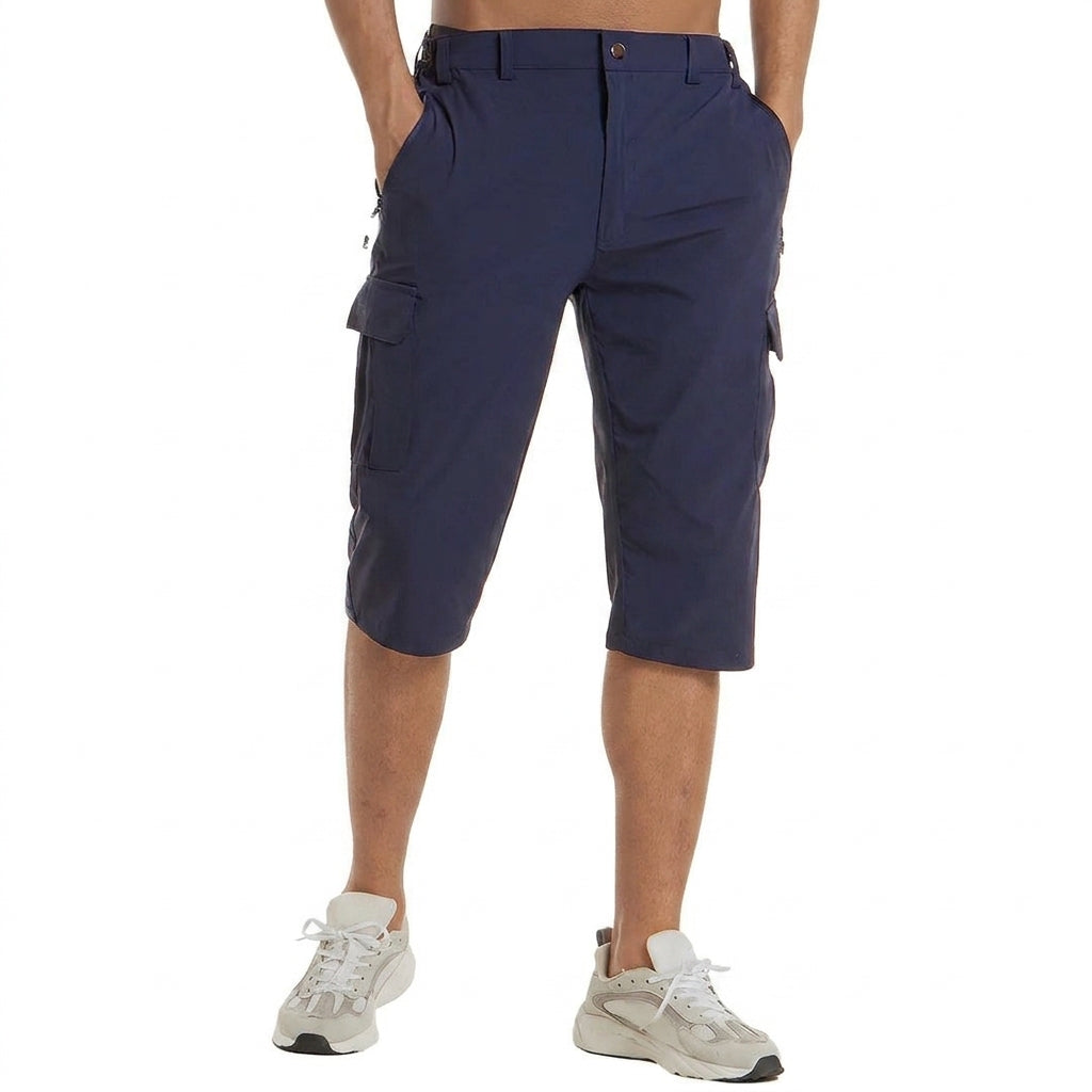 Herr knälånga cargoshorts med sidofickor och benfickor med lock-Shorts for men-Fjallbarn