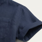 Herr kortärmad henley-skjorta med kinakrage och bröstficka-Shirts for men-Fjallbarn