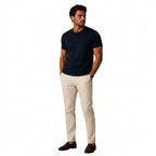 Herr kortärmad henleytröja med knappslå och rund halsringning-T-shirt for men-Fjallbarn