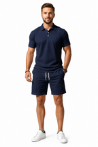 Herr Kortärmad Kavaj och Shorts Set-Sets for Men-Fjallbarn
