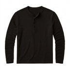Herr långärmad henleytröja med knappslå-Shirts for men-Fjallbarn