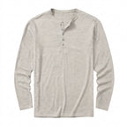 Herr långärmad henleytröja med knappslå-Shirts for men-Fjallbarn