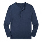 Herr långärmad henleytröja med knappslå-Shirts for men-Fjallbarn