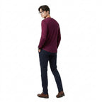 Herr långärmad henleytröja med slub-textur och rundad fåll-Shirt for men-Fjallbarn