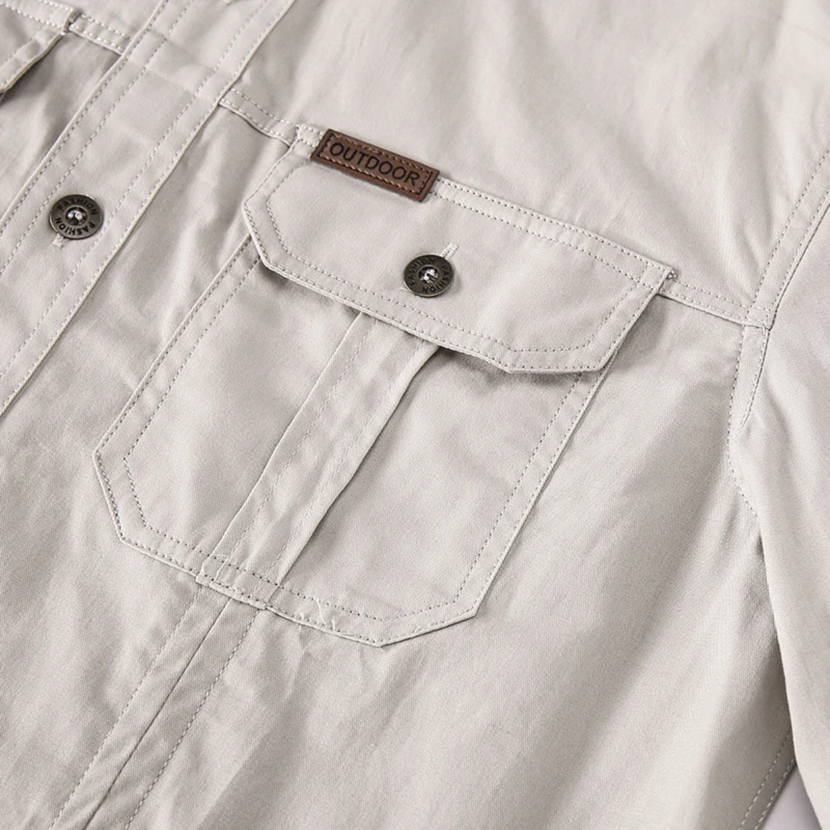 Herr långärmad skjorta med bröstfickor och knappar-Shirts for men-Fjallbarn