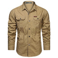 Herr långärmad skjorta med bröstfickor och knappar-Shirts for men-Fjallbarn