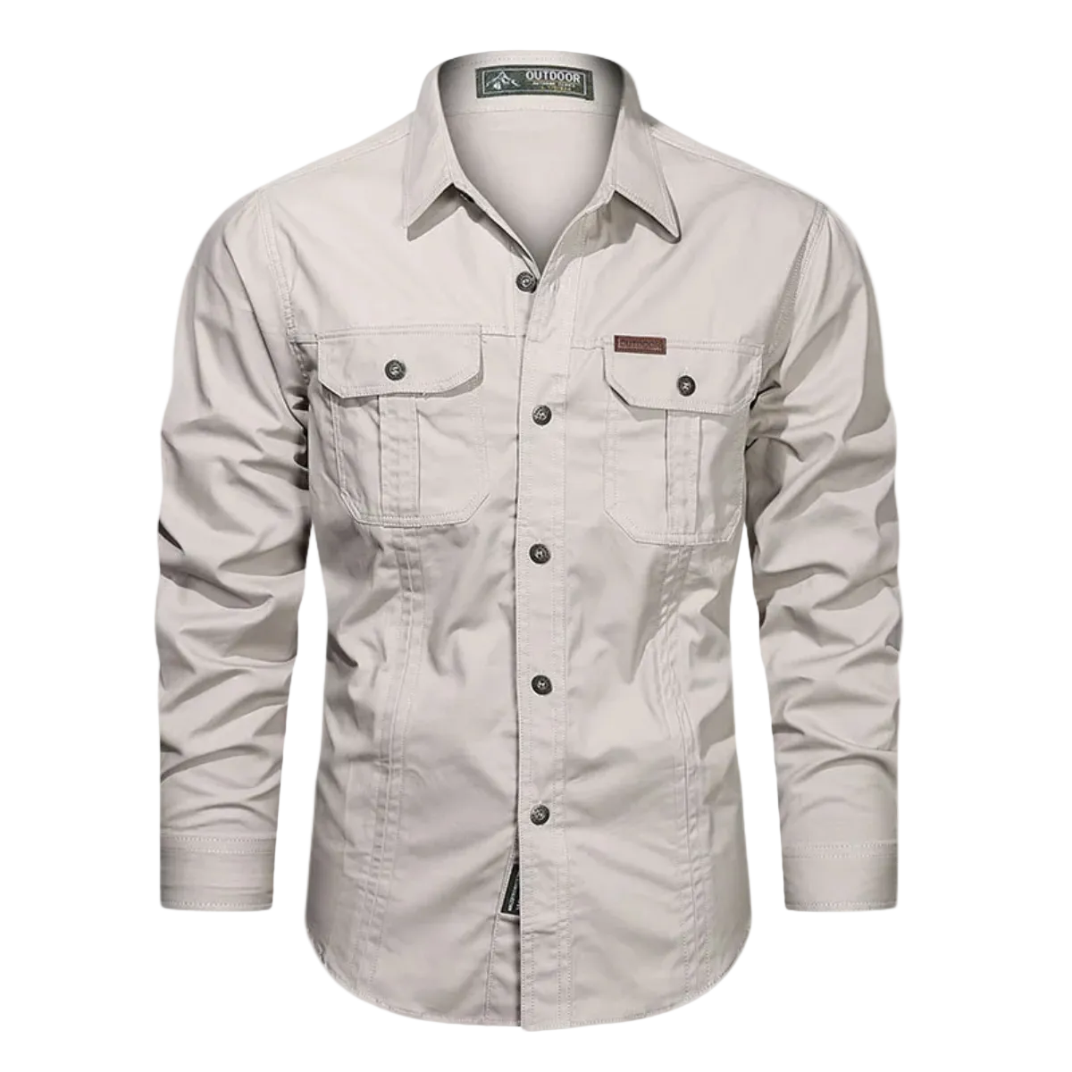 Herr långärmad skjorta med bröstfickor och knappar-Shirts for men-Fjallbarn